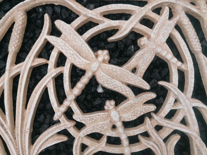 Art Noveau Style Cast Iron Dragon Fly Door Mat