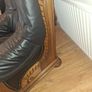 set of 2 solid oak italian leather armchairs Image 2