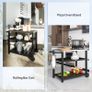 Outdoor Grill Dining Cart 3-Shelf Movable Pizza Oven Table Stand with Stainless Steel Top Image 5