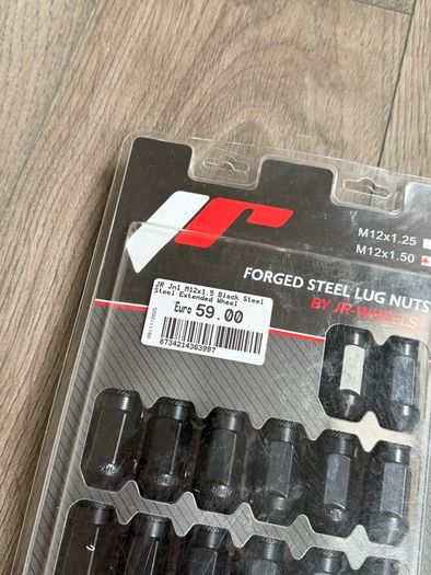 JR Wheels Lug Nuts M12 x 1.5 Black Stainless Steel