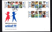1996 Isle of Man 50th Anniversary of UNICEF Commemorative Stamps First Day Cover (FDC)