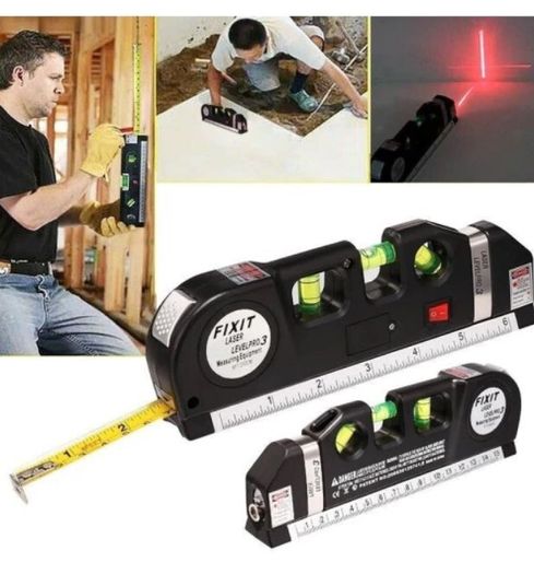 Laser Level Multipurpose Line Laser Leveler Tool Cross Line Lasers With 8FT 2.5M Standard Measure Tape and Metric Rulers
