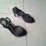 Black Strappy Sandals with Sequins - Size 4 Image 5