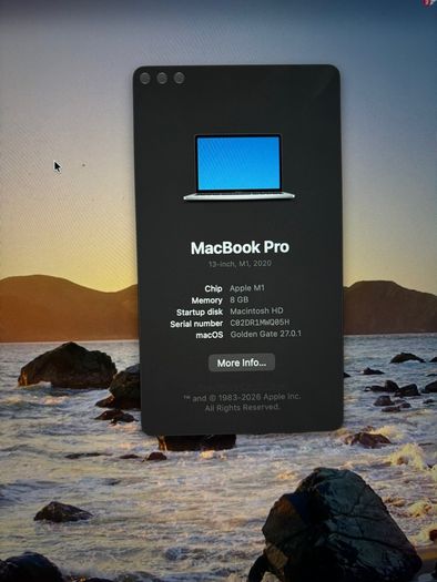 Macbook Pro 2020 M1 13" 8gb Ram