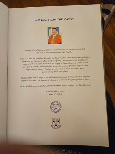 The Twin Churchs Of Wexford Book. First Edition Large Volume Hardback In Good Condition.  See Photos For Same.