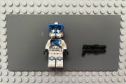 lego star wars sw1247 Clone Heavy Trooper, 501st Legion (Phase 2) minifigure- White Arms, Blue Visor, Backpack, Nougat Head, Helmet with Holes