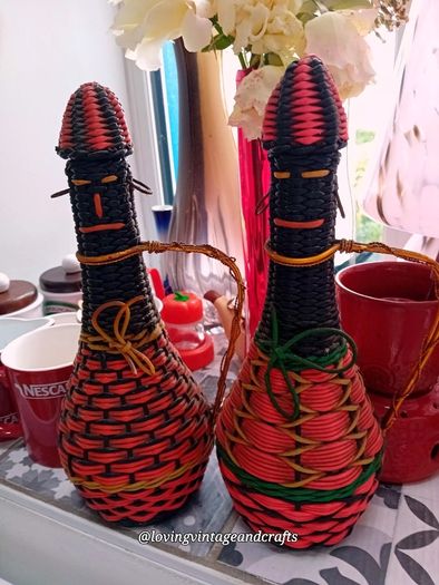 French Scoubidou Wine Decanters