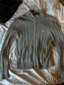 polo zip up knitted top