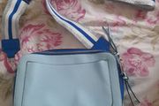 Blue 2 tone cross over bag