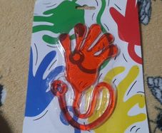 red jelly stretchy hand toy