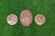 Vintage Indian Hand Crafted Embossed Copper Art Oval