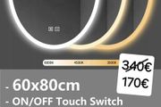 LED Bathroom Mirror Oval Shape 60x80cm Demister