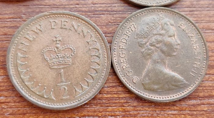 UK Half Penny 16 Coins lot 1971-1980