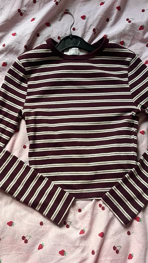 Red and white stripped shirt