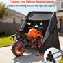 Motorcycle Storage Shelter with Security Lock, 600D Oxford Flip-Up Garage Tent, Heavy-Duty All-Weather Motorcycle Cover with Ventilation Windows, 346x137.5x190 cm Image 5