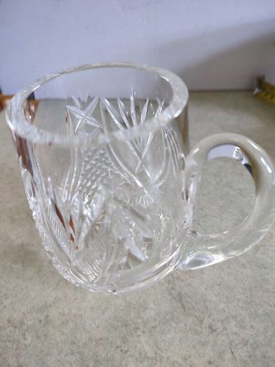 Vintage Waterford Cut Crystal Tankard Mug STAMPED.