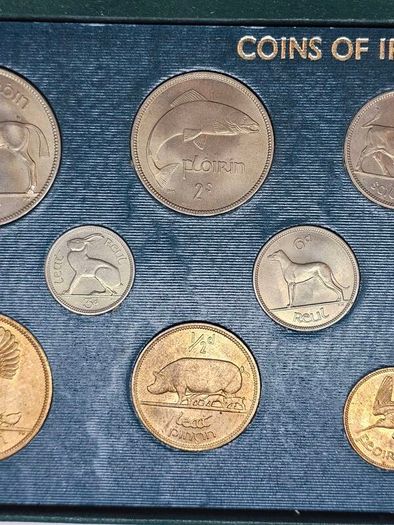 Ireland 1953 1954 1955 Coin Set in Original Holder Stunning Uncirculated Lustrous Coins! Amazing Set!!