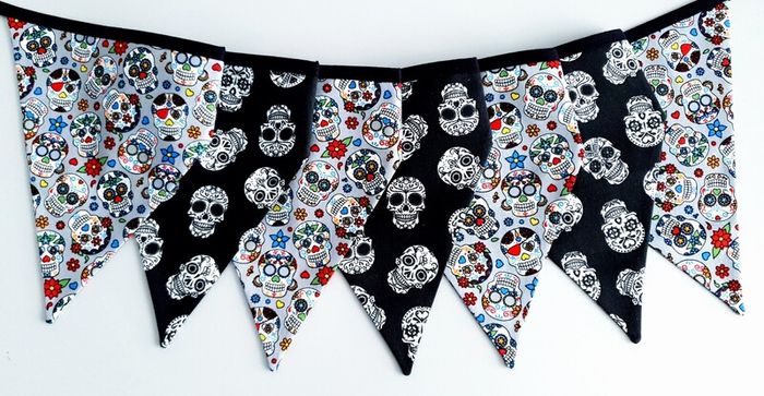 Beautiful Sugar Skulls Bunting/ Day of the Dead Bunting