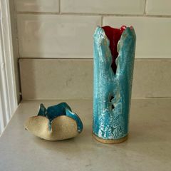 Ceramic vase and tea light holder