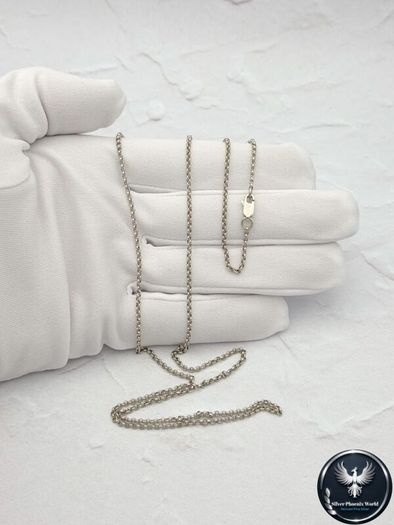 925 Vintage Sterling Silver Long Belcher Chain