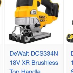 DeWalt DCS334N 18v XR Brushless Top Handle Jigsaw Body Only