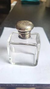 glass and sterling silver perfume flask