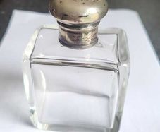 glass and sterling silver perfume flask