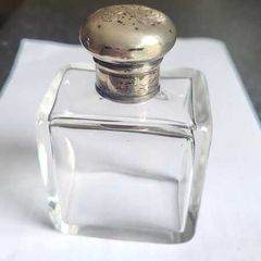 glass and sterling silver perfume flask