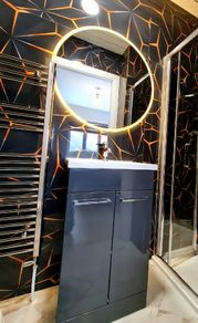 LED Mirrors Bathroom Makeup Cosmetic Ensuite Vanity Bluetooth Demister Antifog Dual LED