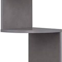 FREE P&P Corner Shelf, 5-Tier Floating Wall Shelf with Zigzag Design, Bookshelf, Grey