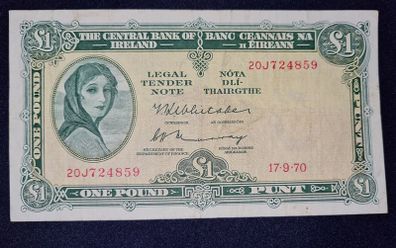 1970 Lady Lavery 1 pound banknote (20J)
