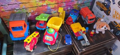Toys for toddler - 9x vehicles and battery powered dog