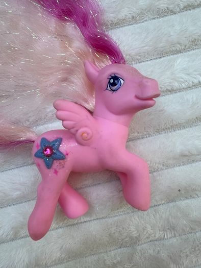 My Little Pony G3 Hidden Treasure Pegasus Pink Glitter Jewel 2004 Dirty Used Please see photos