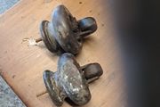 pair of wooden castors old