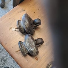 pair of wooden castors old