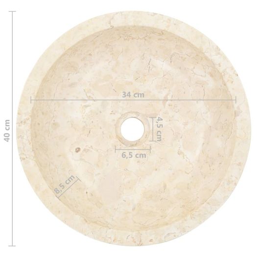 Sink 40x12 cm Marble Cream