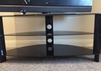 Black glass tv stand
