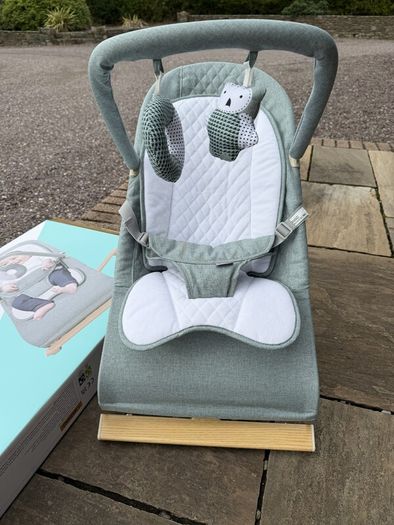 Nested Gravity Wooden Baby Bouncer Sage Green