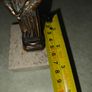 Copper Sacred art statue of Saint Francis of Assisi on marble plinth. Image 6