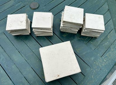 White Ceramic Tiles - 10cm x 10cm & 14.5cm x 14.5cm