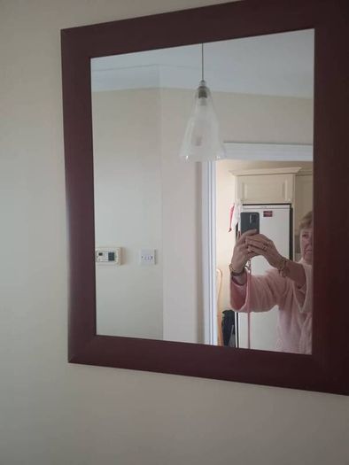 Mirror with wood surround