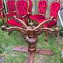 Burr walnut vintage dining table and 6 chairs Image 2