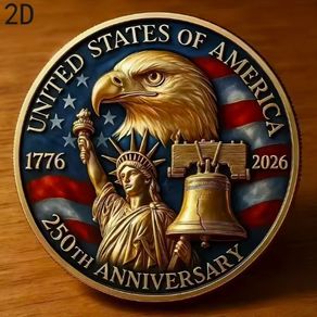 Flat Engraved Replica Coin, 250th Anniversary Commemorative coin. New.