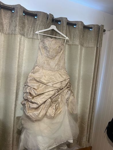 Champagne Wedding Dress & Swarovski Crystal Veil