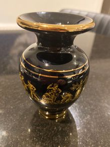 Greek vase  hand painted in 24 k gold