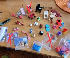 Dolls house accessories - outdoor toys and sports equipment