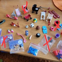 Dolls house accessories - outdoor toys and sports equipment