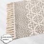 FREE EXPRESS SHIPPING Beige Rug Cotton Area Rug Bedroom Cream Floral Printed Moroccan Rug with Tassel 60x90cm Machine Washable Small Rug Hand Woven Carpet for Living Room, Kitchen,Hallway Image 5