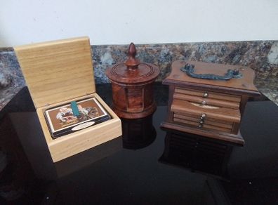 Three sets of Coasters in Containers