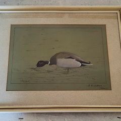 Vintage "mallard" mixed media painting